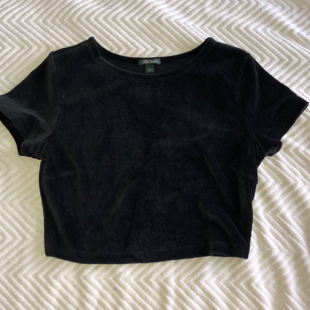 Black Velvet Crop Top